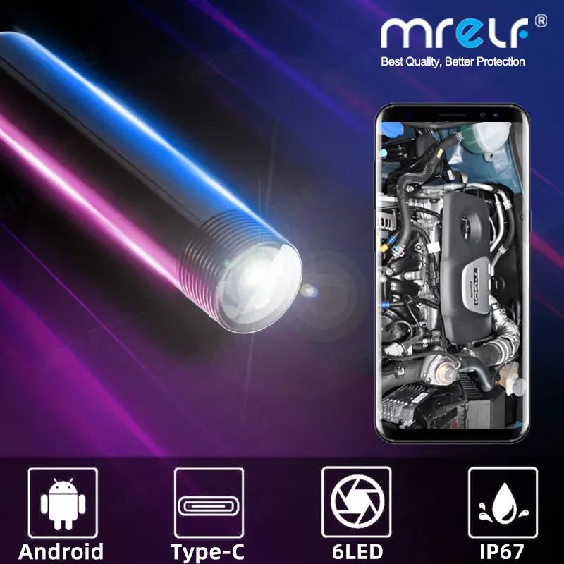 Эндоскопическая камера с гибким кабелем 7 мм 5 дюйма IP67 6 светодиодов|Камеры