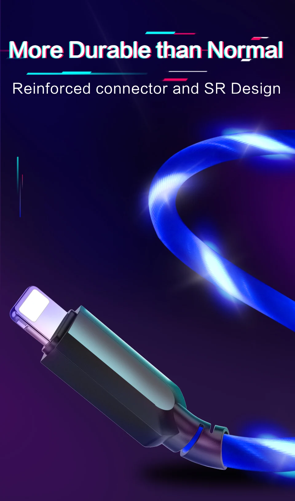 Power4 Светящиеся USB кабели для Lightning/Micro/usb type-C провода для iPhone зарядный кабель освещение для samsung S9 plus/Apple 5 6 7