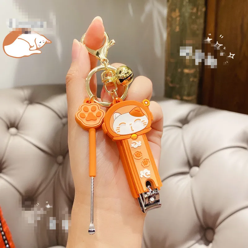 

Hot Sale High Quality Fashion Cute Lucky Cat Nail Scissors Mini Bag Keychain Creative Keyring Women Car Purse Pendant Keychain