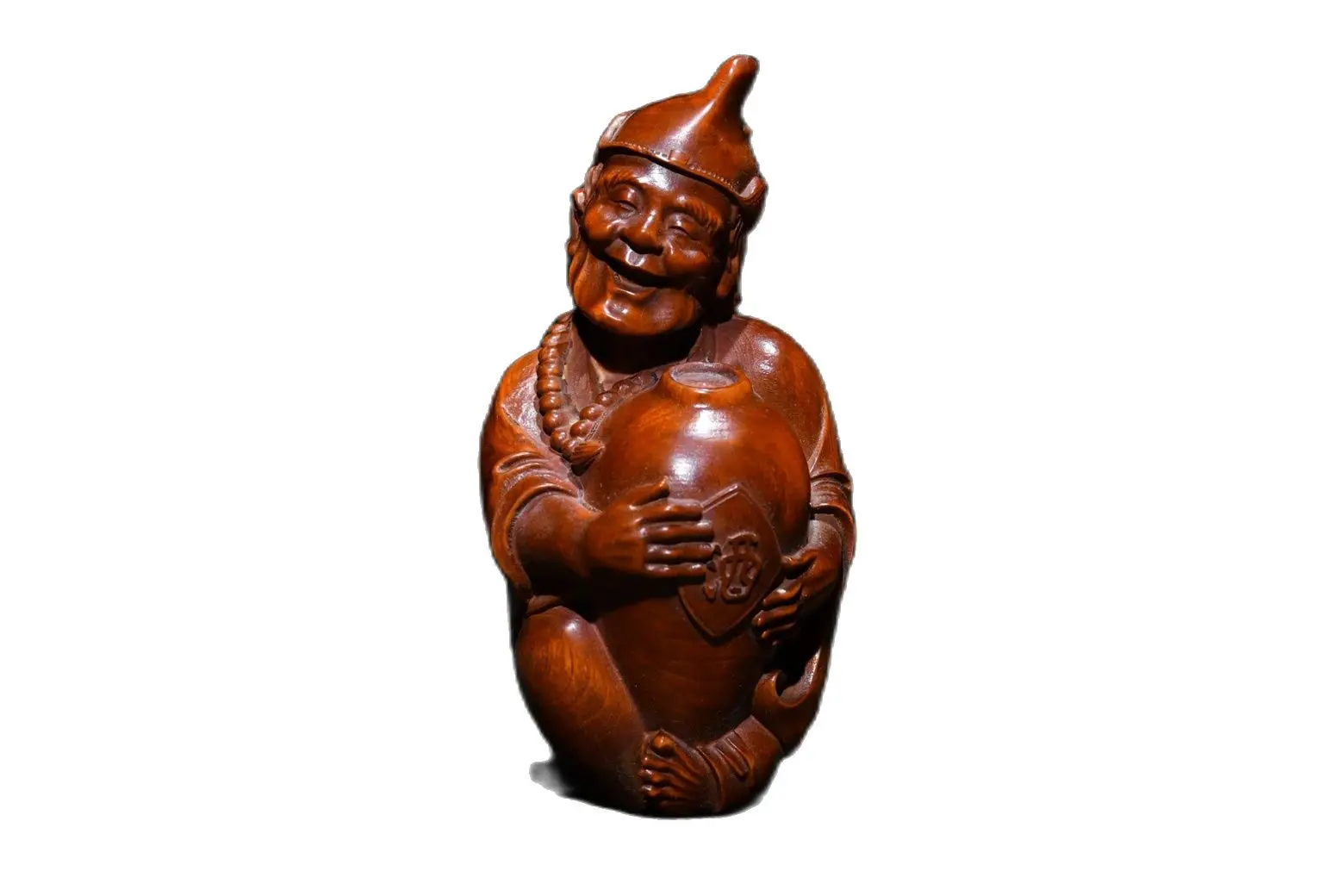 

Chinese Antiques Vintage Boxwood Carved Exquisite Ji Gong Buddha Statue Collection Sculpture Nice Art Gift Wooden Figurines
