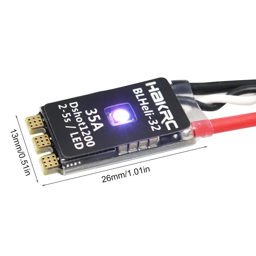 

HAKRC BLHeli_32 Bit 35A 2-5S ESC Built-in LED Support Dshot1200 Multishot for FPV RC Drone Aircraft Part Accessory