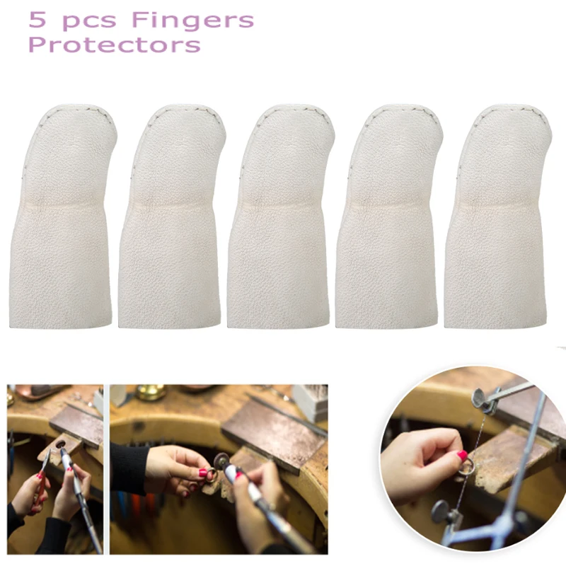 

Professional 5pcs Jewelry Making Fingers Sheepskin Protective Sleeve Protector DIY Jewelry Making Accessory Tool