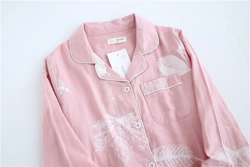 Женские пижамные комплекты из 100% хлопка со штанами пижама с длинными рукавами и