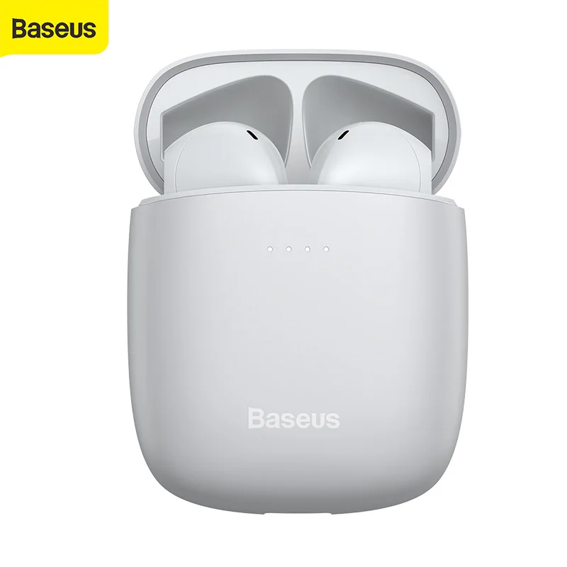 Baseus W04 TWS наушники, настоящие беспроводные 5,0 наушники, стерео спортивные наушники для телефона, Мини наушники с зарядной коробкой