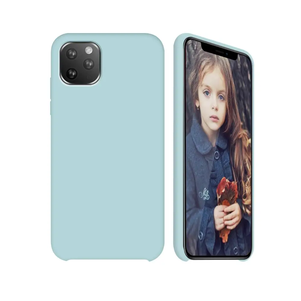 sky blue Чехол Arvin для iPhone 11 Pro Max, чехол из жидкого силикона, мягкая подкладка из микрофибры, толстый чехол для iPhone 11 Pro - Цвет: sky blue