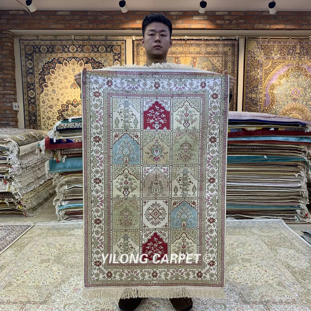 Yilong 2 5 'x 4' традиционный Шелковый персидский садовый дизайнерский коврик