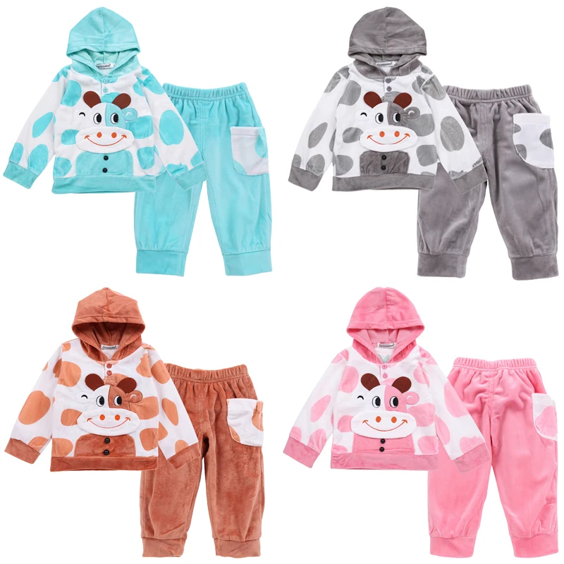 Одежда для новорожденных девочек бархатные комплекты одежды милые толстовки с