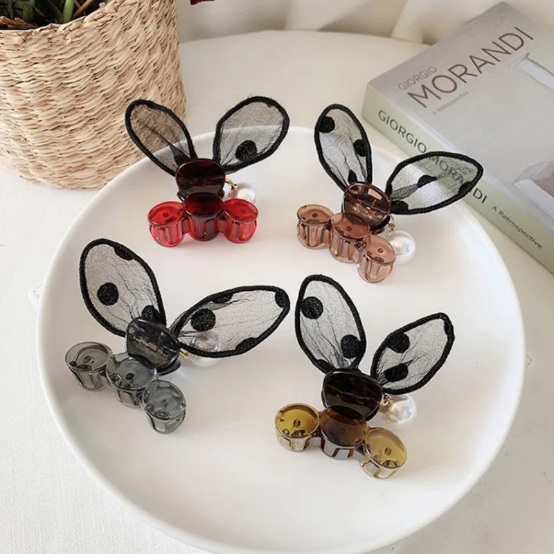 

1Pc Korean Polka Dot Lace Hair Claws Elegant Plastic Hair Clips Hairpins Barrette Headwear for Women Girls Hair Accessories Gift