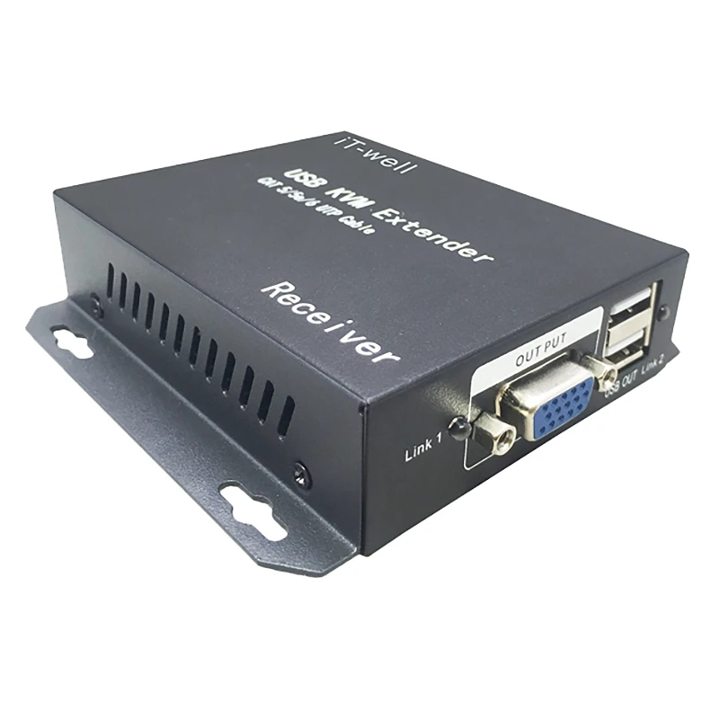 

Сетевой удлинитель кабеля IT-Well USB VGA, усилитель сигнала KVM100M, расширитель передачи видео клавиатуры и мыши