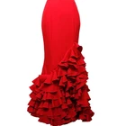 Женская атласная юбка-русалка, Длинное нарядное платье с оборками, вечерняя одежда, индивидуальный пошив