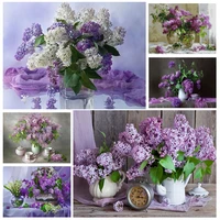 lavender in the vase diy 5d diamond painting full square and round embroidery mosaic wall art cross handmade home decoration