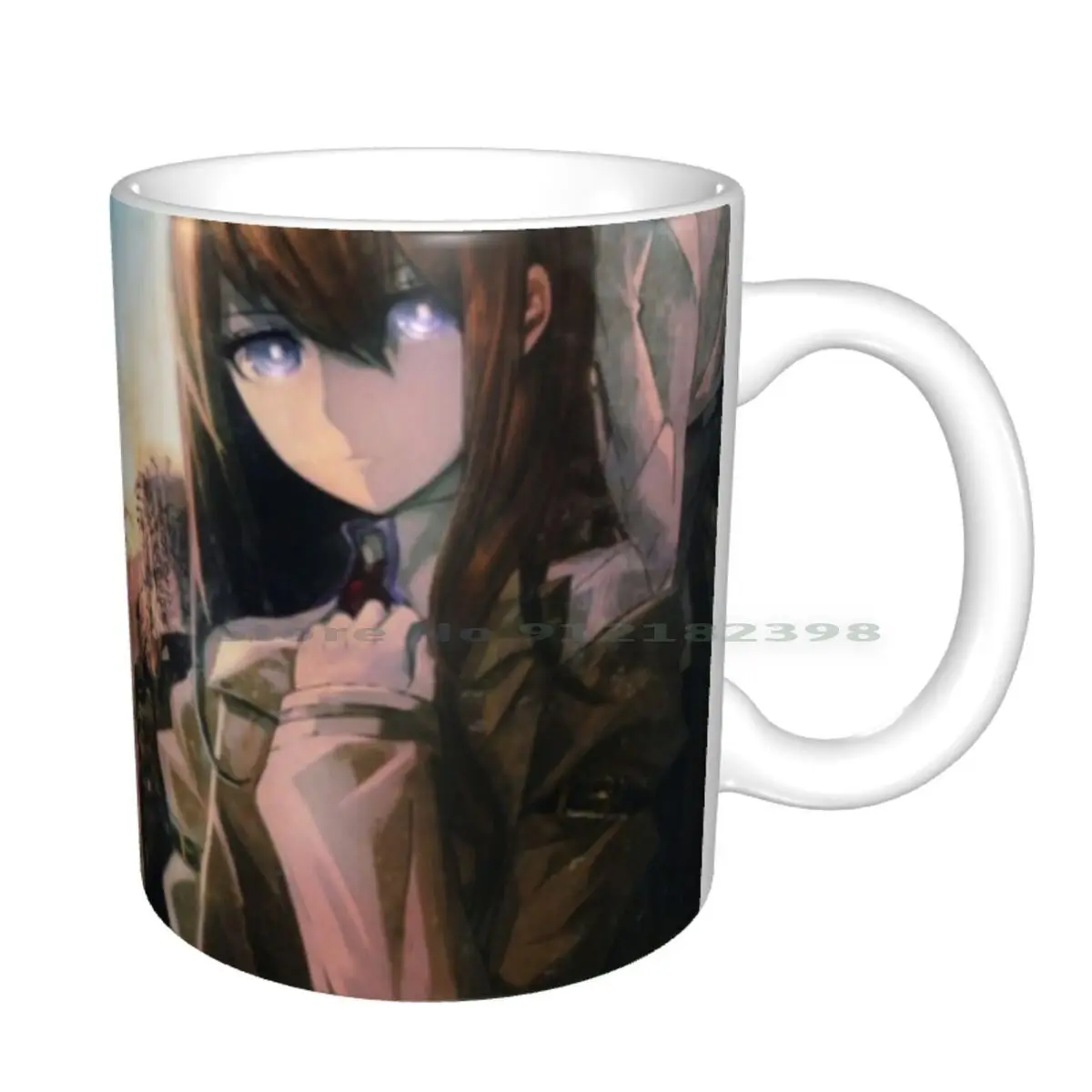 Керамические кружки с изображениями из Steins Gate - кружка кофе, чашка для молока, чайная кружка Окабе, Макисе Курису, Стейнсгейт, Дару он.
