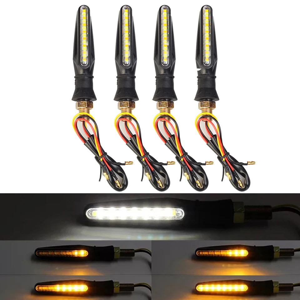 4 цветный желтый сигнал поворота для мотоцикла светильник Светодиодный