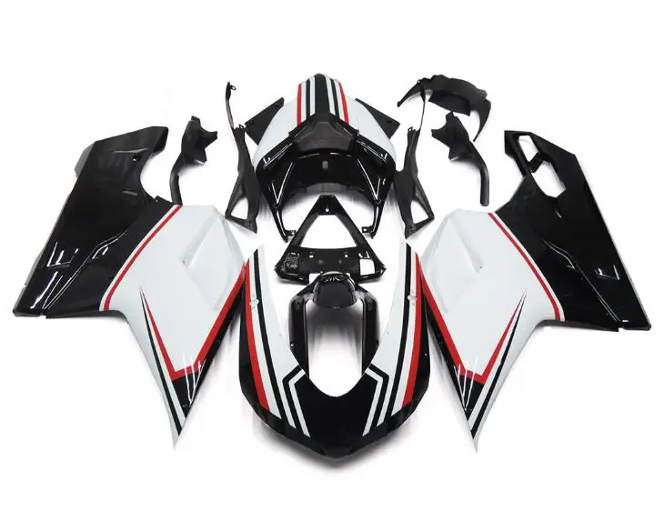 

4 подарка, новый комплект обтекателей из АБС-пластика для Ducati 848 evo 1098 1198 1198s 2007 2008 2009 2010 2011 2012, красный, черный