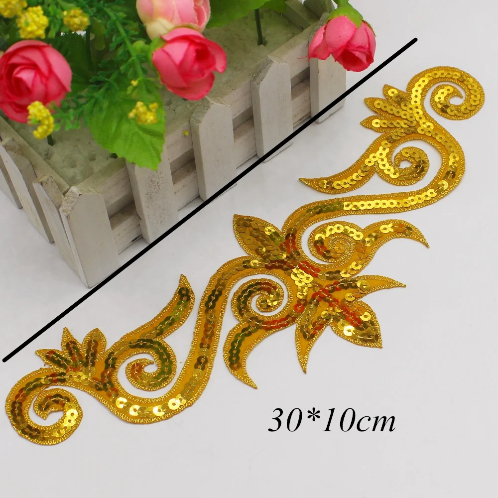 1 шт. патчи для волос с блестками 30 х10 см|sequin flower applique|flower appliqueflower trim |