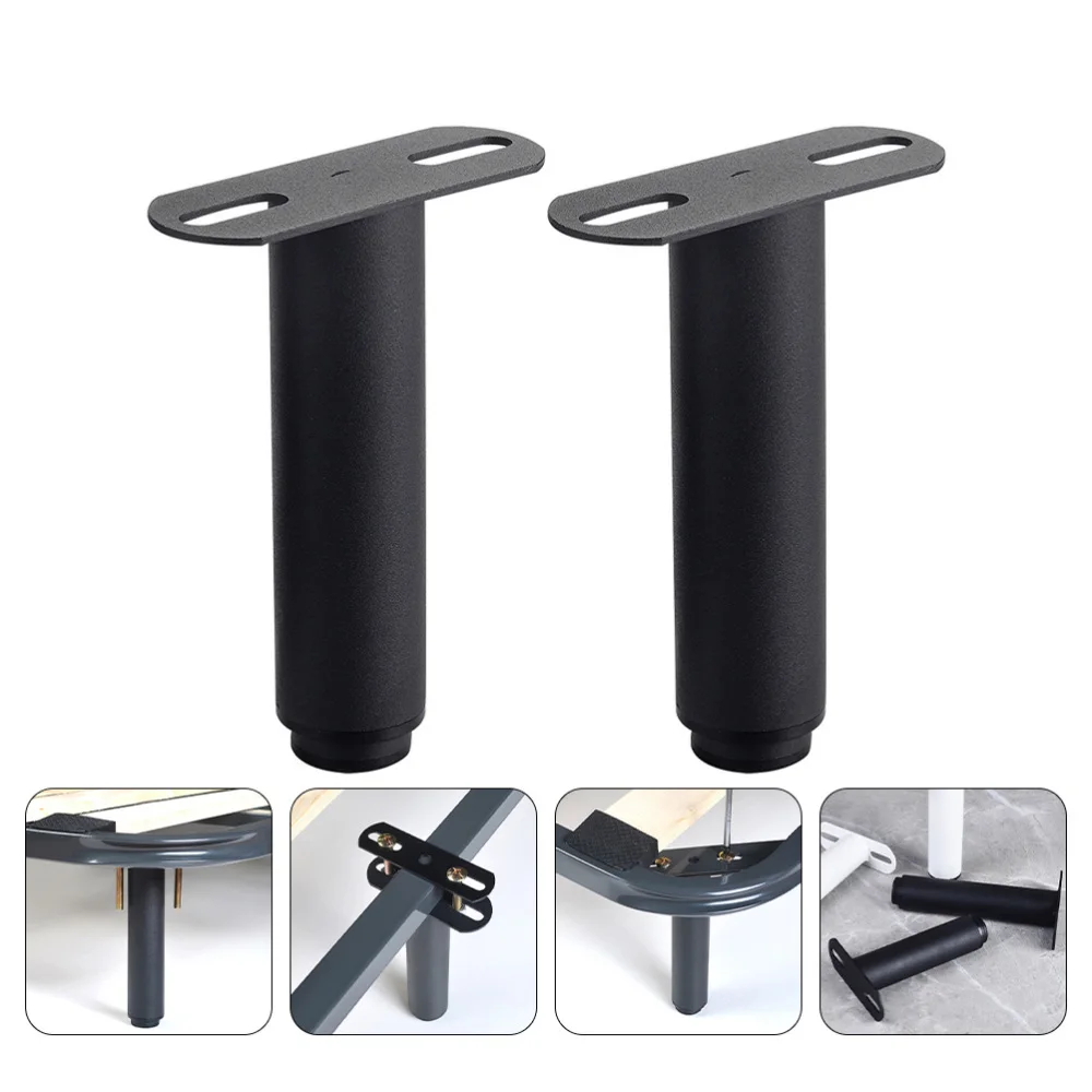 

2pcs Furniture Support Leg Adjustable Support Stand Bed Leg Support (Black)