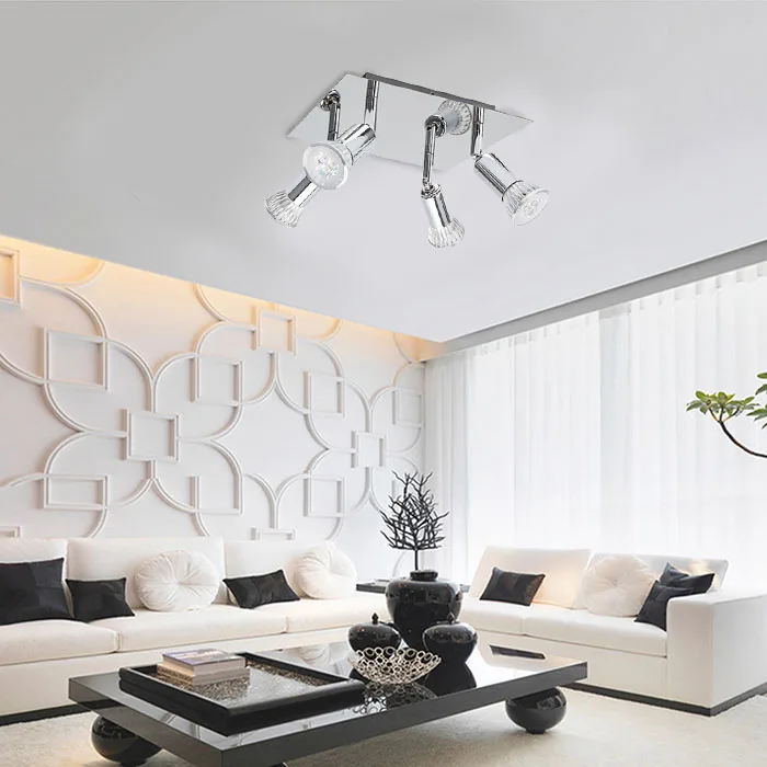 Светильник с 4 головками светодиодный потолочный Точечный светильник s комнатная