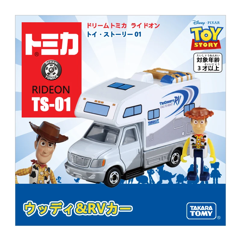 Takara Tomy Tomica Disney Toy Story 4 Ride On TS 01 Woody & RV Автомобильная металлическая литая модель