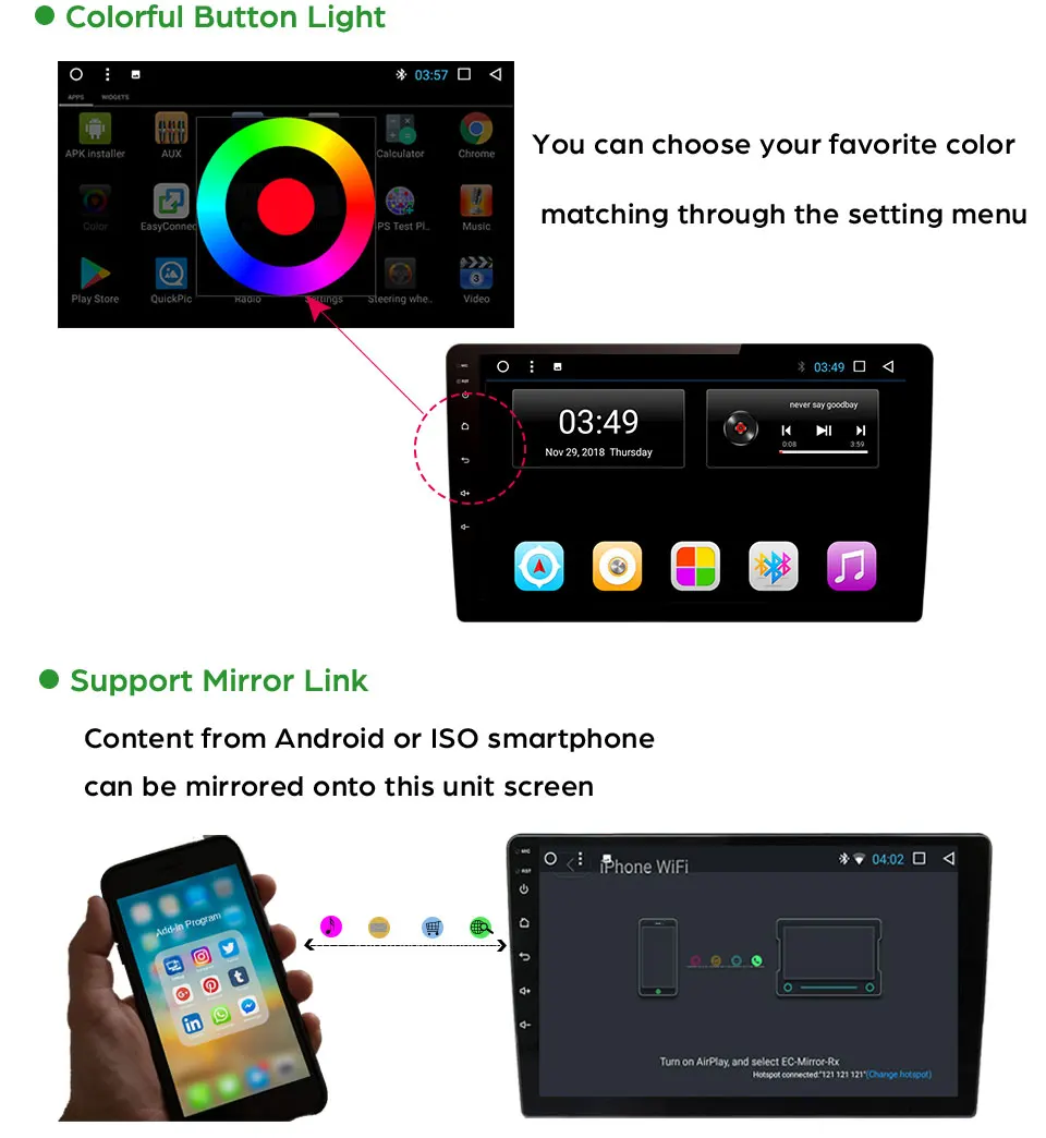 Android 1Din 10," Автомобильный Радио стерео плеер через 4G/wifi/MP4/Bluetooth с камерой заднего вида/сенсорным экраном для Hyunda Tucson