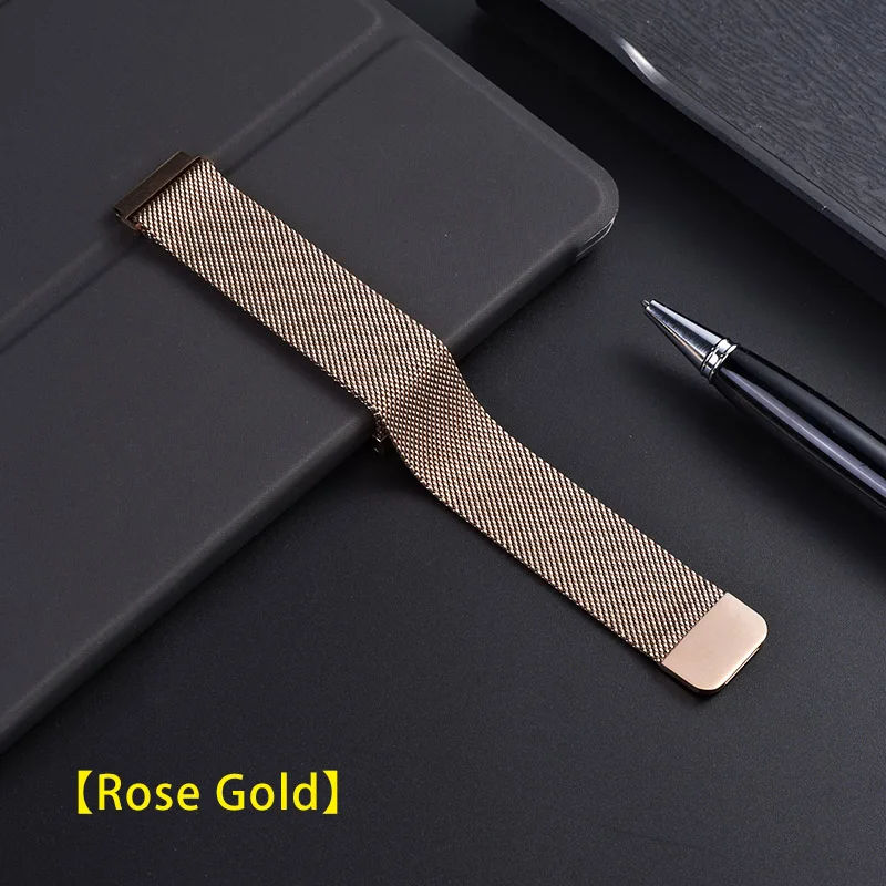 Rose Gold UEBN 20 мм 22 мм Миланская петля сменный ремешок для HUAWEI WATCH GT 2 46 мм 42 мм ремешок HONOR Magic GT Active 2 Ремешки для наручных часов - Цвет ремешка: Rose Gold