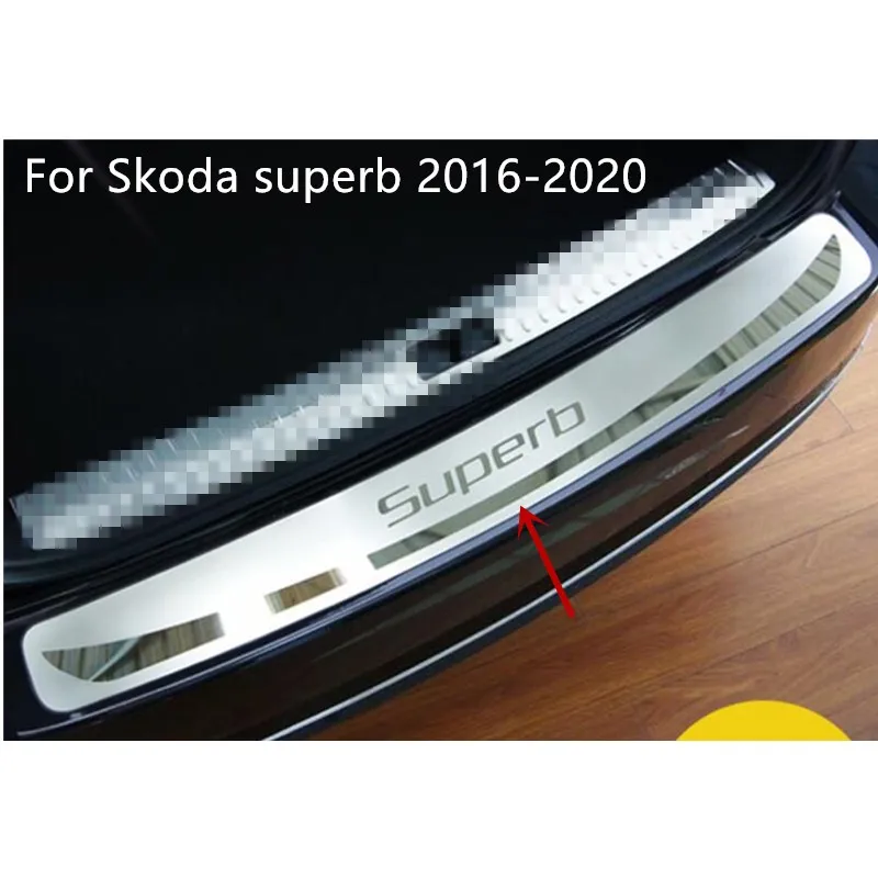 Для Skoda superb 2016 2020 Сталь Задний бампер протектор Подоконник задний багажник