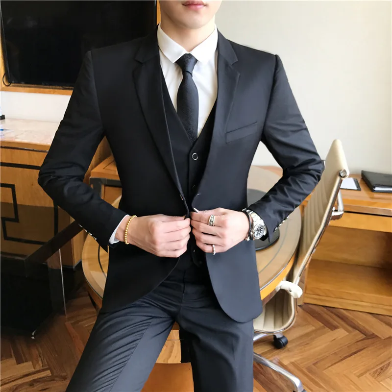 

Suit men's suits the groom's best man married a three-piece men's business casual clothing cultivate morality dress