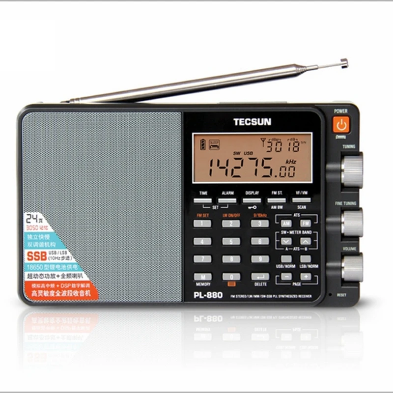 Tecsun портативное цифровое радио с полным диапазоном шумоподавления LW/SW/MW SSB PLL