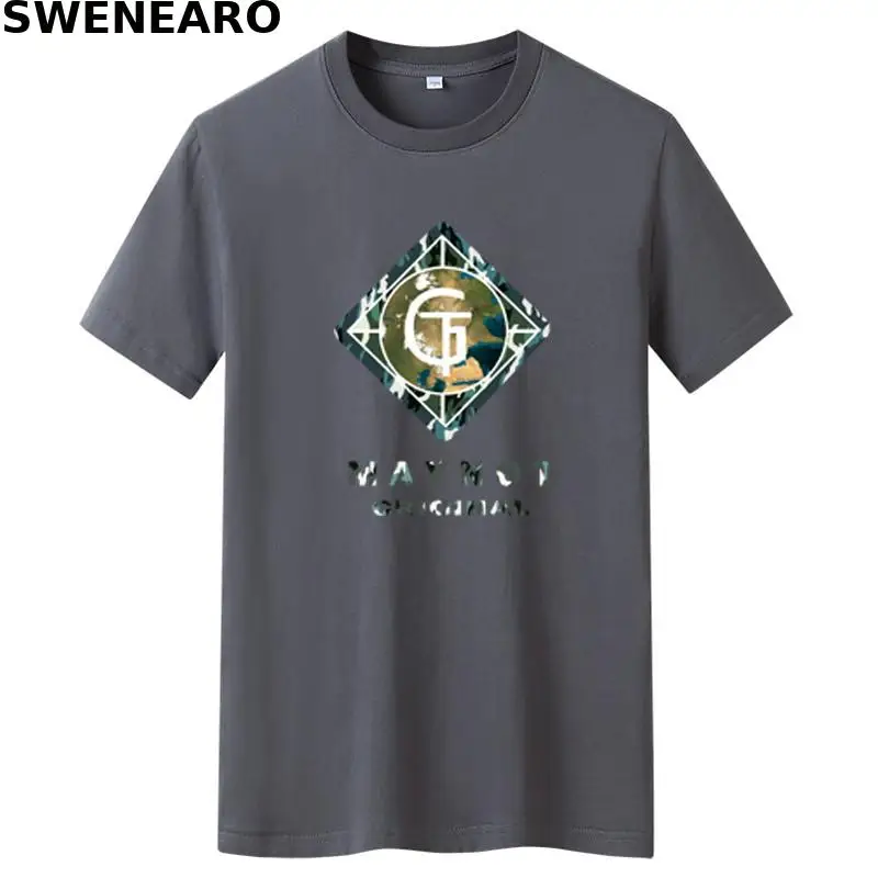 

SWENEARO 2021 new summer T-shirt men's 100% pure cotton GT print T-shirt men's casual O-neck short-sleeved brand T-shirt