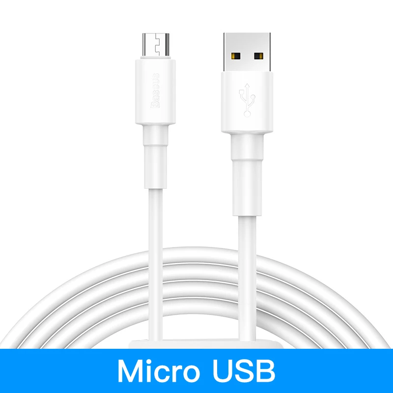 Micro USB Cable Baseus usb type-C кабель для samsung iPhone XR Xs Max USB кабель 3A Быстрая зарядка type C кабель для зарядного устройства Micro USB кабель для передачи данных - Цвет: Micro USB Cable