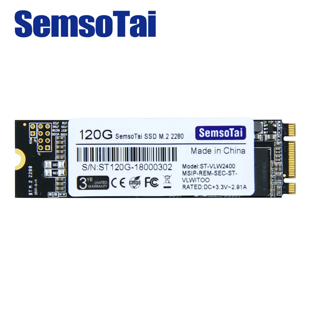 Ssd SemsoTai m2 120gb NGFF 2280 m.2 ssd SATA 3 0 500 Φ года гарантии Внутренние твердотельные диски для