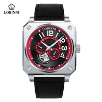 lobinni new top brand luxury sport watches skeleton miyota movement mens mechanical watch square lumious watch reloj hombre