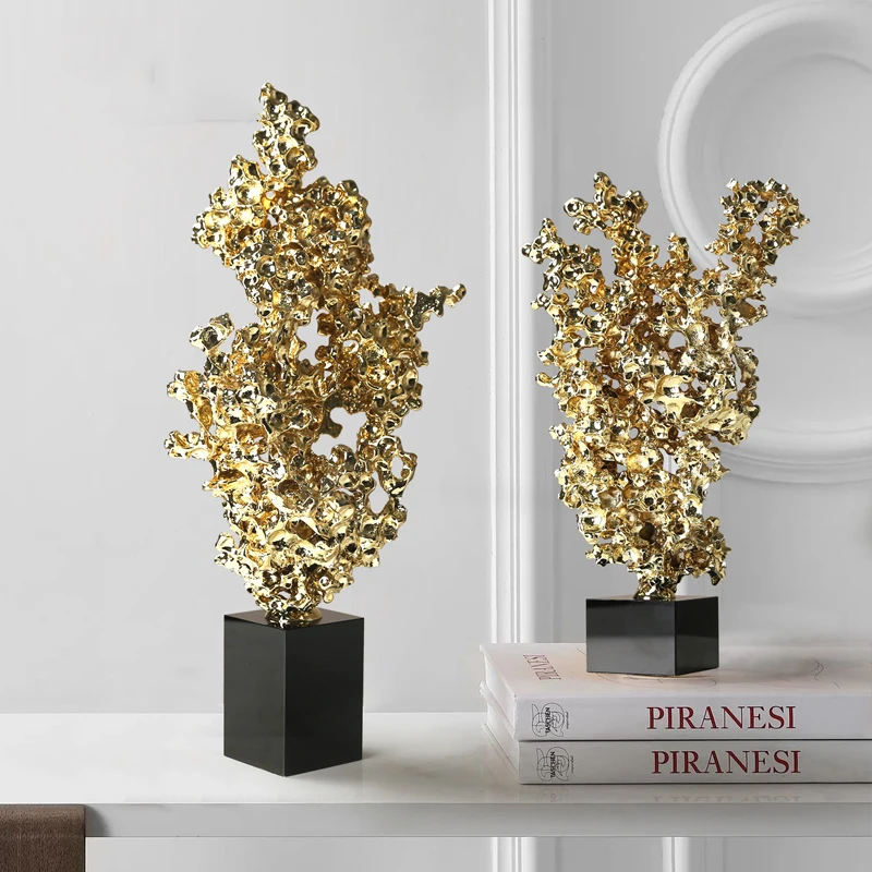 Металлическая черная мраморная статуя украшения ручной работы рождественские