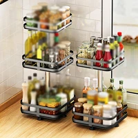 360 angle rotating storage rack round condiments metal storage rack multi layer condiments turntable spice container