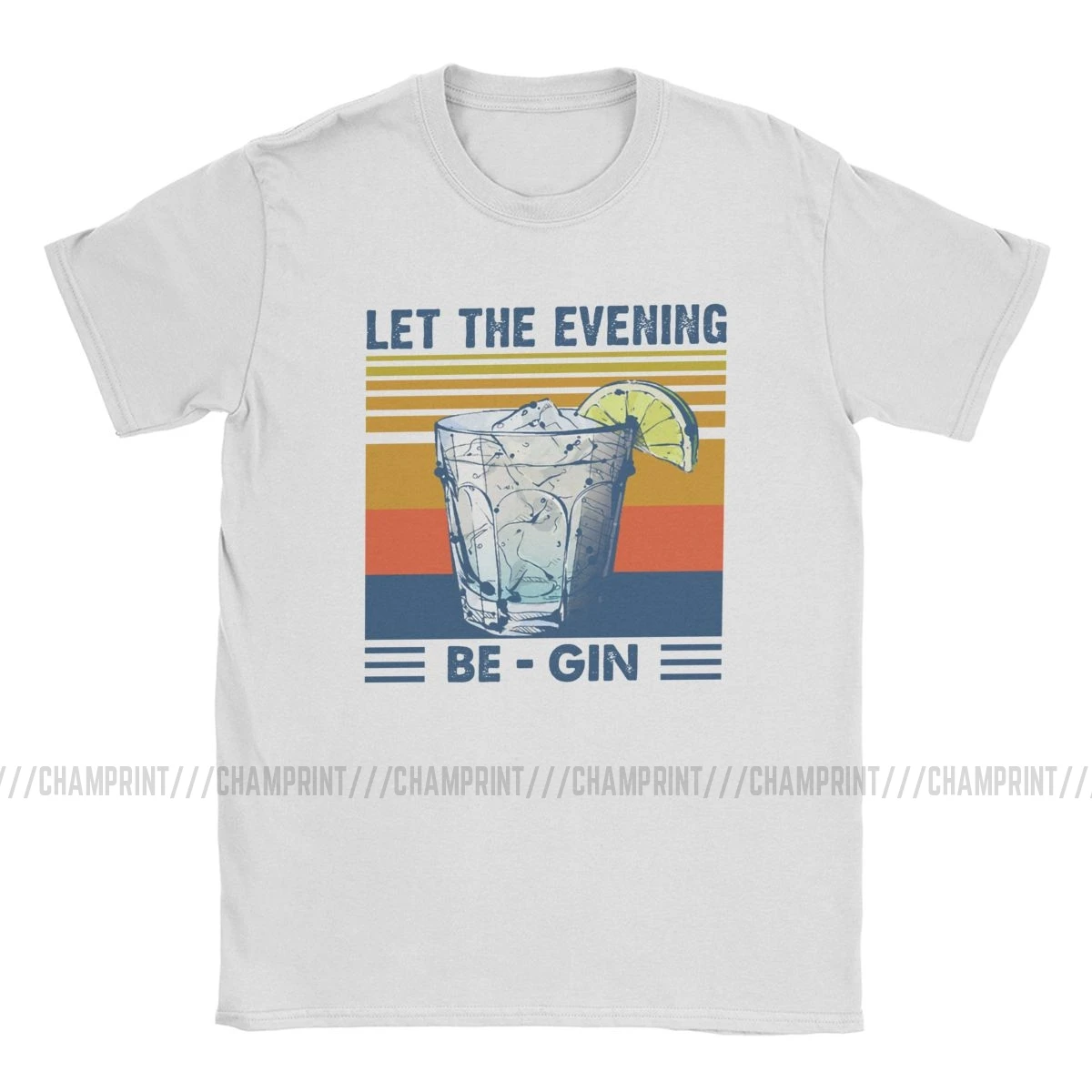 Мужские футболки Let The Evening Be Gin Martini Cocktail Забавные с коротким рукавом винтажные