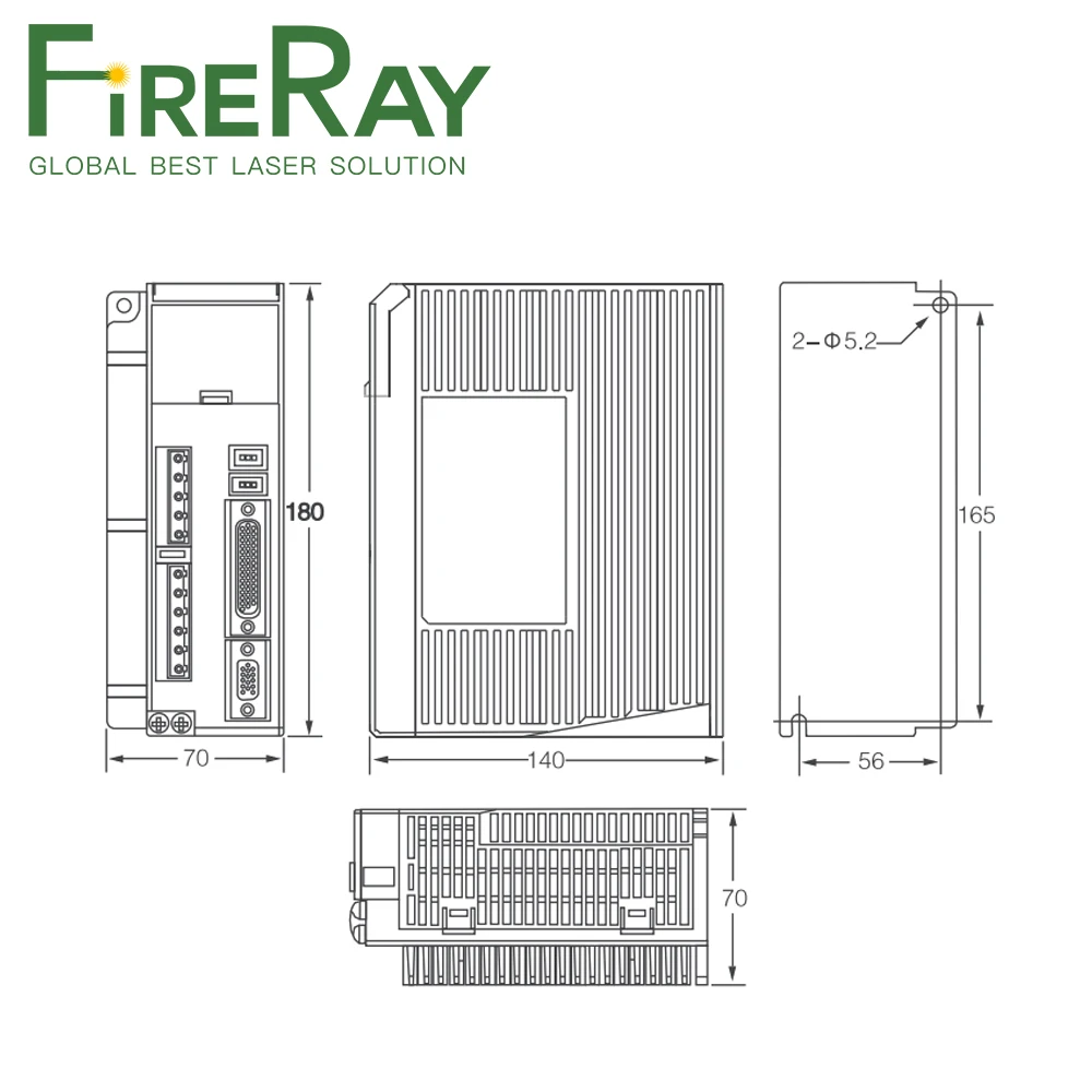 FireRay Leadshine Высоковольтный AC-серво-драйвер L5-750Z 750W + Мотор ACM8008M2H-B1-D-SS для лазерной гравировальной машины.