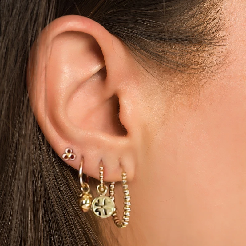 Женские серьги-кольца из серебра 925 пробы с эмалью манго Персиком клубникой