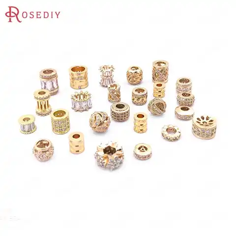 The brass cylindrical cylinder of high -quality champagne, flattened wheel, dividing beads, bracelets, beads, accessories ...