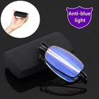 Складные очки для чтения, в металлической оправе, с защитой от сисветильник света, с пружинным шарниром, для дальнозоркости, UV400 светильник телескопические дужки