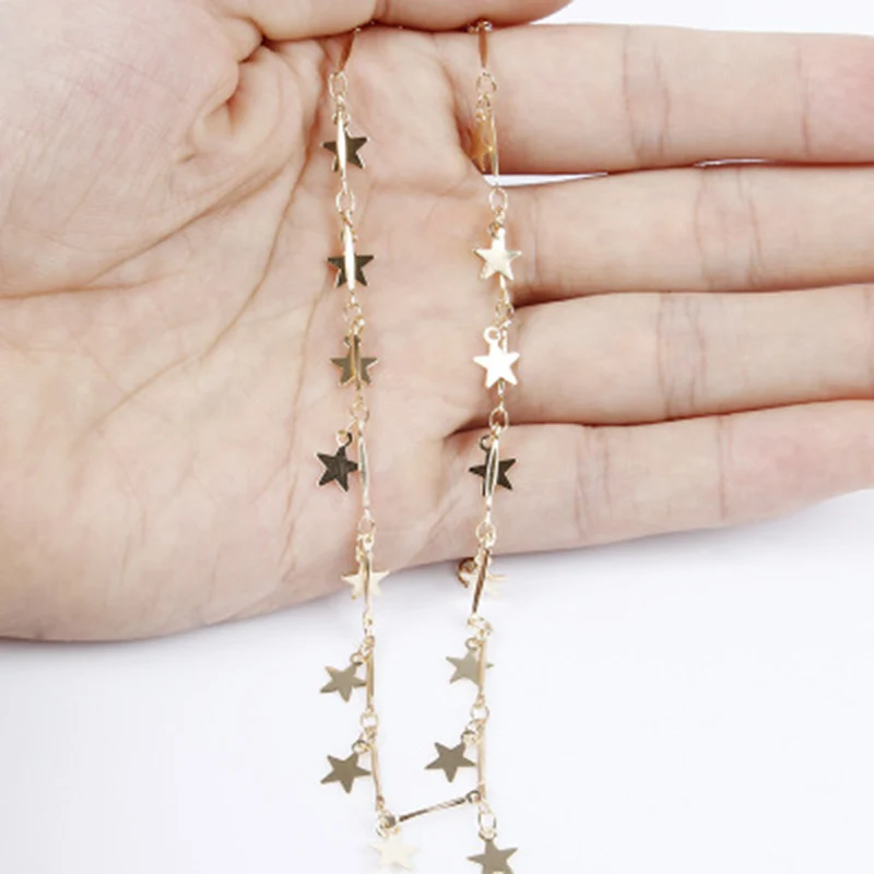 Модные украшения женские золотые серебряные ожерелье со звездами Кулон на шею