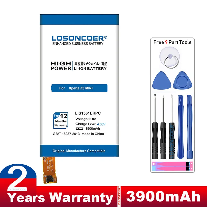 Аккумулятор LOSONCOER 3900 мач LIS1561ERPC для Sony Xperia Z3 Compact Z3c mini D5803 D5833 C4 E5303 E5333 E5363 E5306 SO