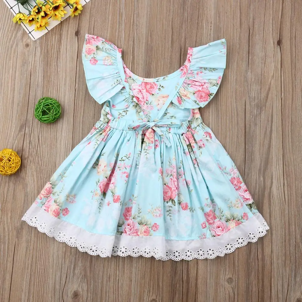 Pudcoco детское кружевное платье с цветочным рисунком одежда для малышей Платье