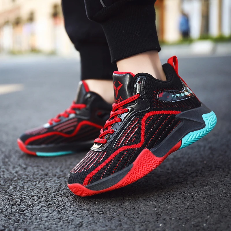 

Breathable High Quality Boys Basketball Shoes Thick Sole Non-Slip Top Kids Sneakers Children Sport Shoe Boy Trainer Boots Basket