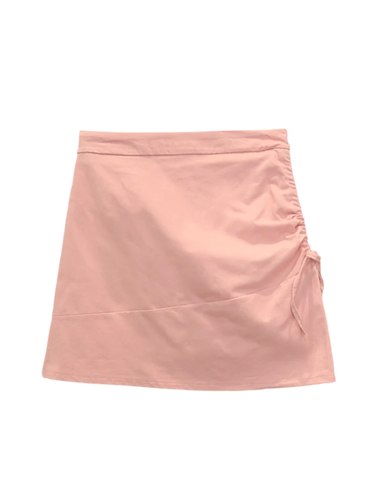

A-line skirt High Waist and thin design Minority Drawstring and Buttocks skirt women's White skirt new Summer 2021