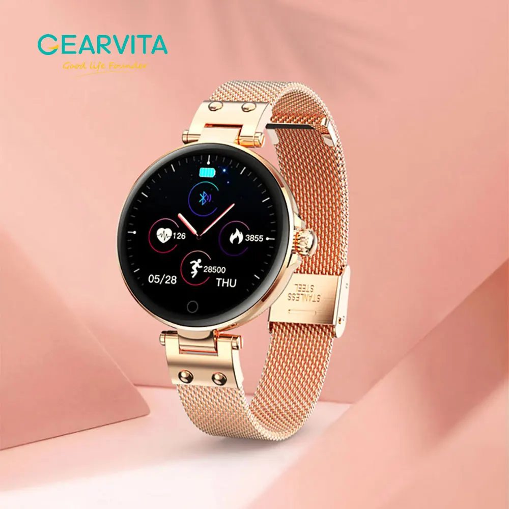 

Gearvita Women Fashion Smart Watch IP68 Waterproof Sleep Temperature Monitor Heart Rate Bracelet Ladies Smartwatch R6 For Huawei