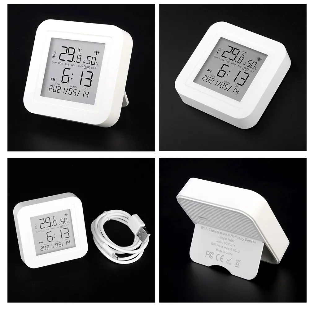 

Humidity Meter Indoor Hygrometer Weather Station Smart Temperature Humidity Sensor LCD Moisture Meter Support Alexa