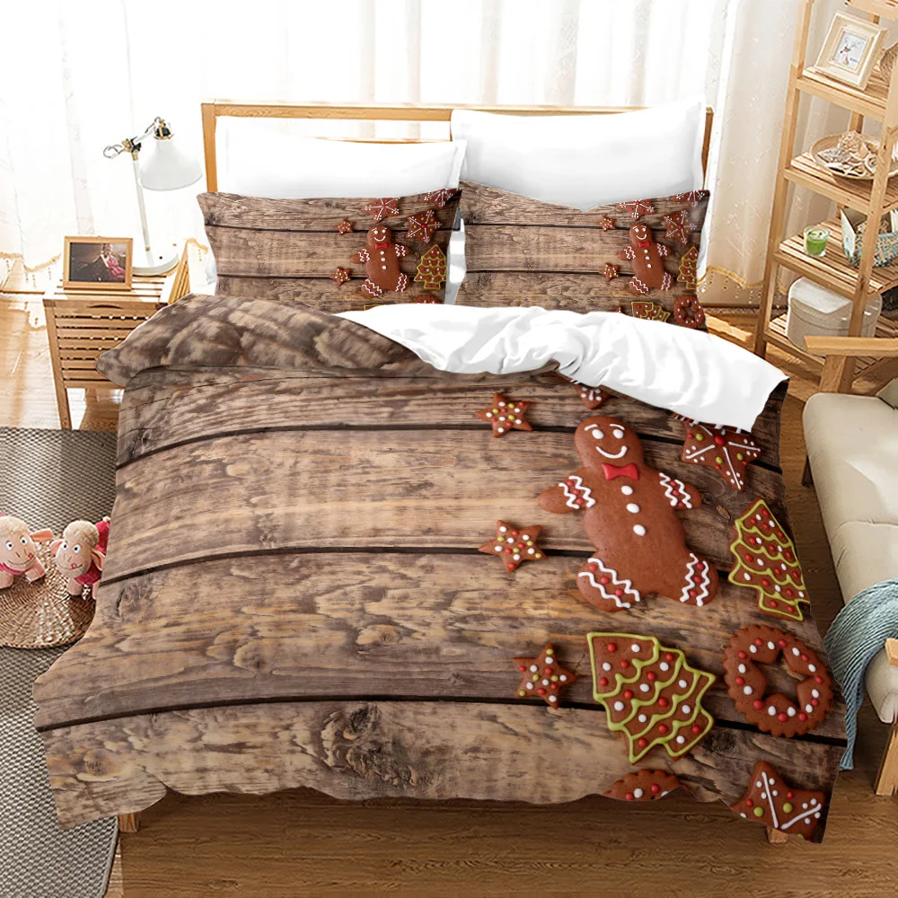 

2021 New Merry Christmas 3D Print Comforter Bedding Set Queen Twin Single Duvet Cover Set Pillowcase Home Luxury Cute Winter