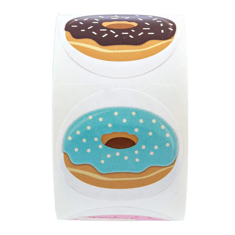 

8 kinds of doughnut pattern Lables Stationery stickers Delicate labels DIY Craft Lables decoration seal labels 500pcs/roll