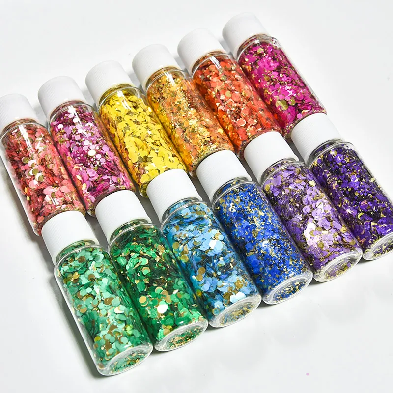 

3D Nail Art Mermaid Glitter Hexagon Paillette Sequins Flakes Sparkling Pigment Powder Manicure Decoration Tips Nail Sequins