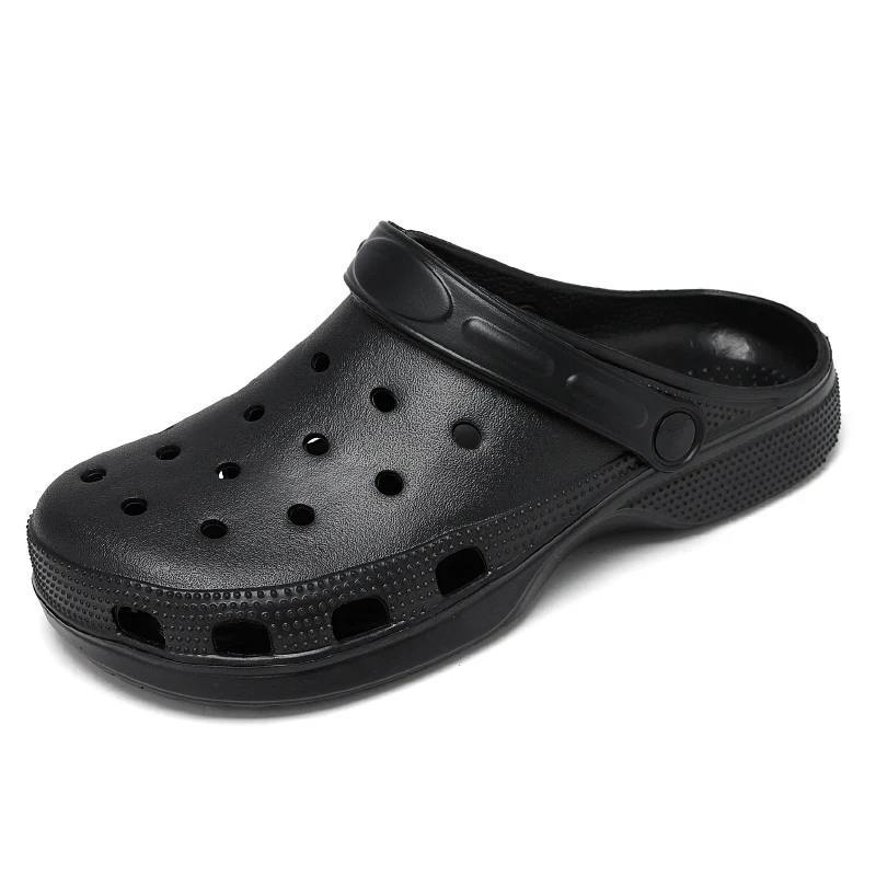 

Men Sandals Summer New Crocks Lightweight Large Size Clogs Outdoor Shoes Croc Beach Shoes 45-52 Yards Black