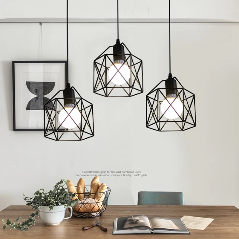Современная клетка подвесные светильники железный чердак пирамида Подвесная
